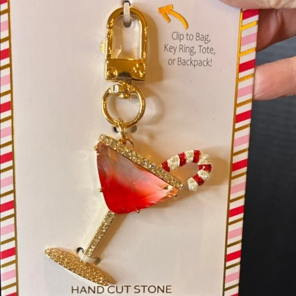 ✨️🍬NWT TRUE TO FORM CANDY CANE MARTINI BAG CHARM/ KEY CHAIN🍬✨️ - Picture 2 of 4